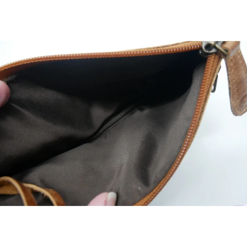 Moonster Leather Pencil Pen Case Pouch Clutch With Key Chain Attached 8